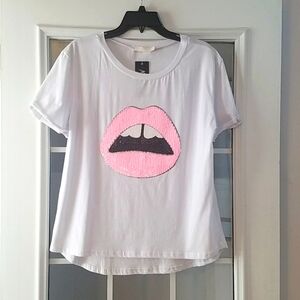 Vera & Lucy - Give 'Em Lip Sequin Lip T-shirt